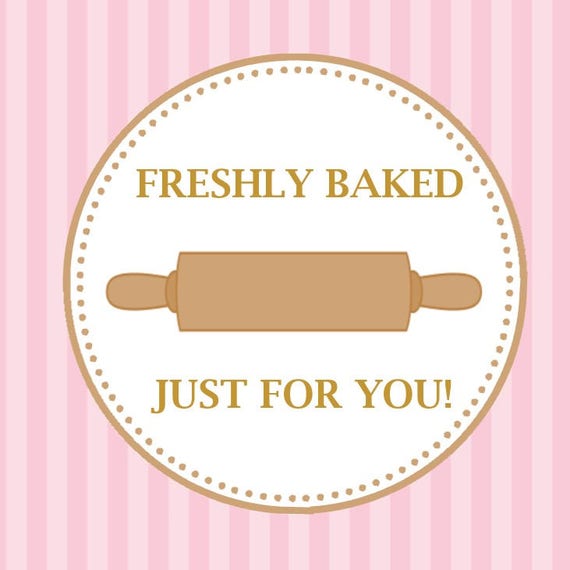 PRINTABLE - Freshly Baked Favor Tag ( YOU PRINT) - Instant Download / Baked Goods favor tag, Cookie favor tag, cookie favors Il_570xn