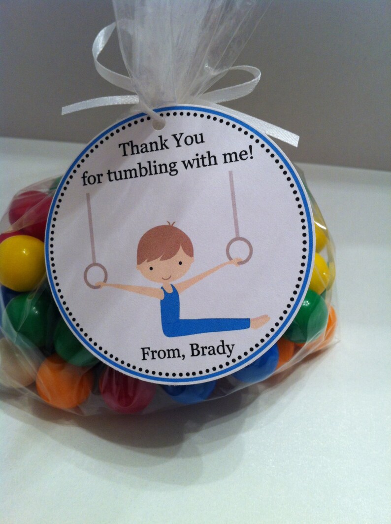 Boy Gymnastics Party Favor Bags Set of 12 Gymnastic Party Etsy
