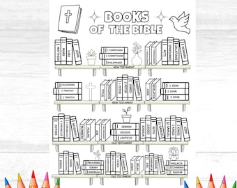 Kolorowanka Księgi Biblii do wydrukowania, Aktywność Studium Biblii, Chrześcijańska Kolorowanka, Księgi Biblii do wydrukowania