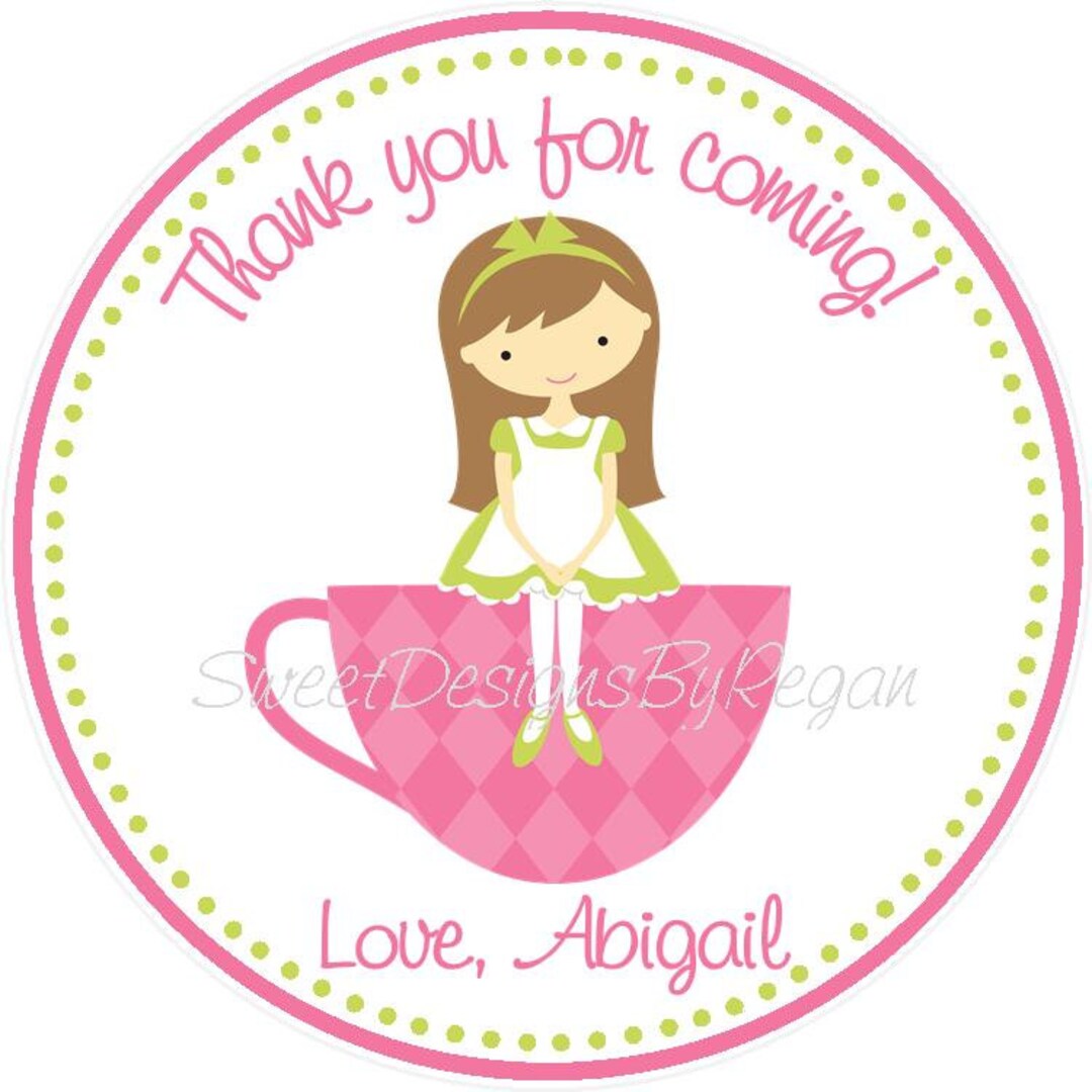Tea Party Favor Tags Set of 12 Tea Party Birthday Favors Girls Tea Party Birthday Tea Party