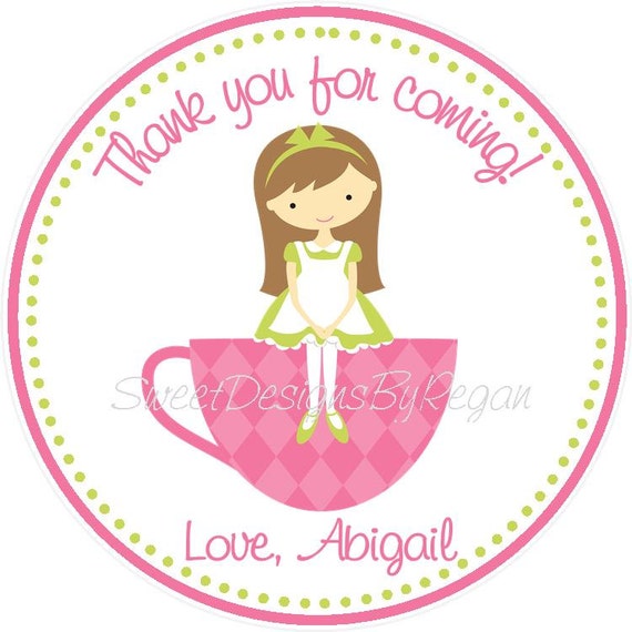 Tea Party Favor Tags ( Set of 12) - Tea Party Birthday Favors - Girls Tea Party Birthday - Tea Party Birthday - Birthday Tea Party Favors Il_570xn