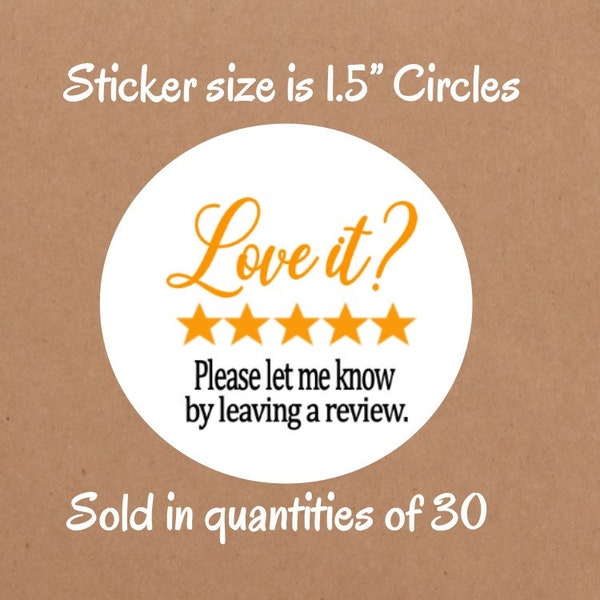 Please leave a review stickers - 1.5" stickers - packaging stickers - product packaging stickers - thank you stickers