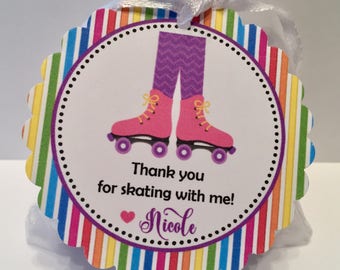 Roller Skating Party Favor Tags Set of 12 Rollerskate | Etsy
