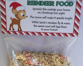 Reindeer Food Treat Bag Topper ( Fits 4x6 bags)  Printable File - Instant Download - Reindeer Food Tag - Reindeer Food Favor - Reindeer Food