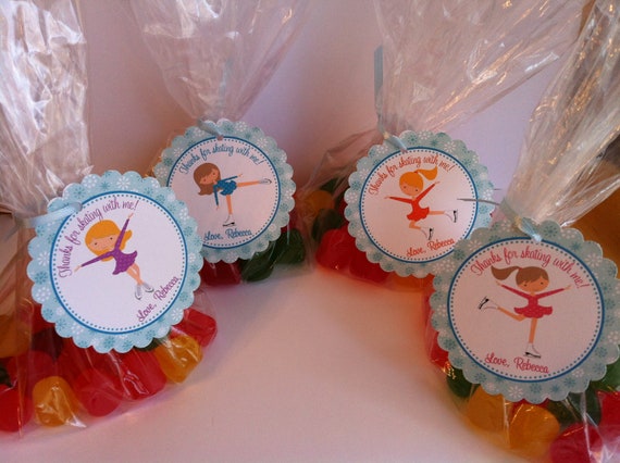 Ice Skating Party Favor Bags - Ice Skating Birthday Favors - Skating Favor Tags Il_570xn