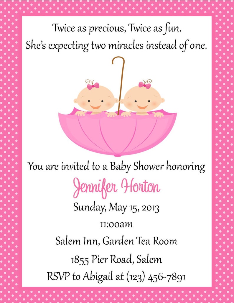 Twin Baby Shower Invitation Digital File / Baby Shower Etsy