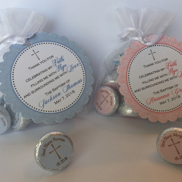 Baptism Favor Bag Set ( Set of 12) - First Communion Favors - Confirmation Favors - Baptism Favors - Christening Favors