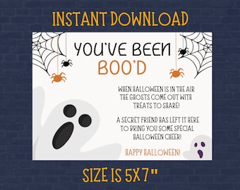 You've Been Boo'd! | Halloween Printable | Digital Instant Download | You've Been BOOed | Halloween Sign