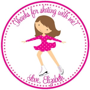 Ice Skating Favor Tags ( Set of 12 )  - Ice Skating Birthday Favors  - Ice Skating Party Favors  - Skating Party Favors