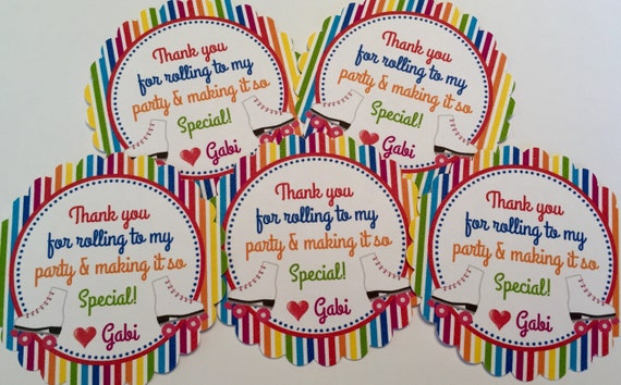 Roller Skating Party Favor Tags ( Set of 12) - Rollerskate Birthday Favors - Roller skate party favors - Skating Birthday Favors Il_570xn