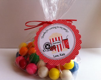 Movie Birthday Favors ( Set of 12 ) / Movie Night Party Favors / Movie Night Birthday / Movie Birthday Party / Movie Theatre Birthday