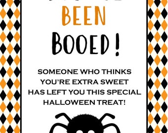 You've Been Booed - Instant Download ( 3x4" Rectangle Tag)  Halloween You've Been Booed - Halloween Printable