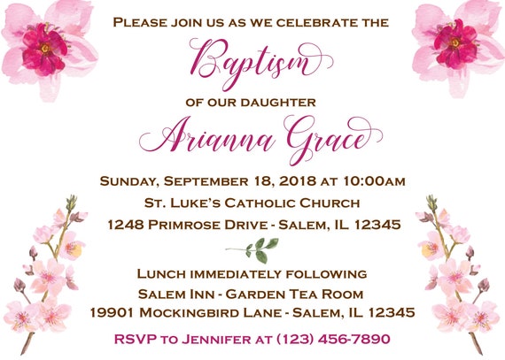 Christening Invitation ( Digital File) Baptism Invitation - First Communion Invitation - Confirmation Invitation - Digital File - You Print Il_570xn