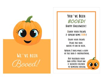 You've Been Booed - Printable Instructions, Sign and Treat Bag Tag - Halloween You've Been Booed