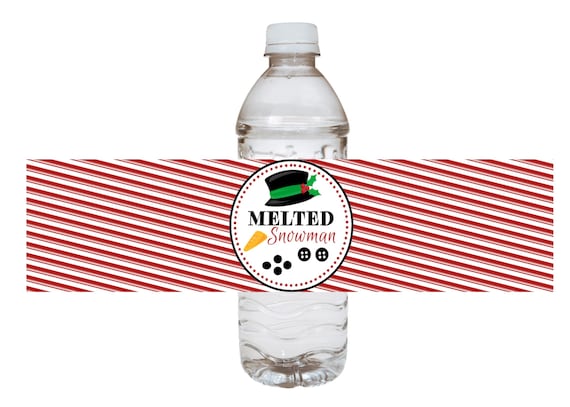Melted Snowman Water Bottle Wrappers - Digital File You Print - Melting Snowman, Melted Snowman Water Il_570xn