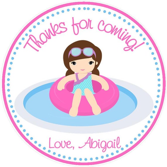 Pool Party Favor Tags ( Set of 12 ) / Pool Birthday Favors / Swimming Birthday Favors / Pool Party Birthday / Swim Birthday Favors Il_570xn