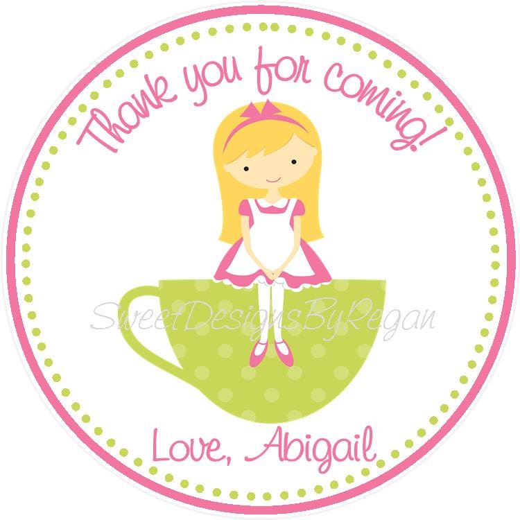 Tea Party Favor Tags Set of 12 Tags Tea Party Birthday Etsy