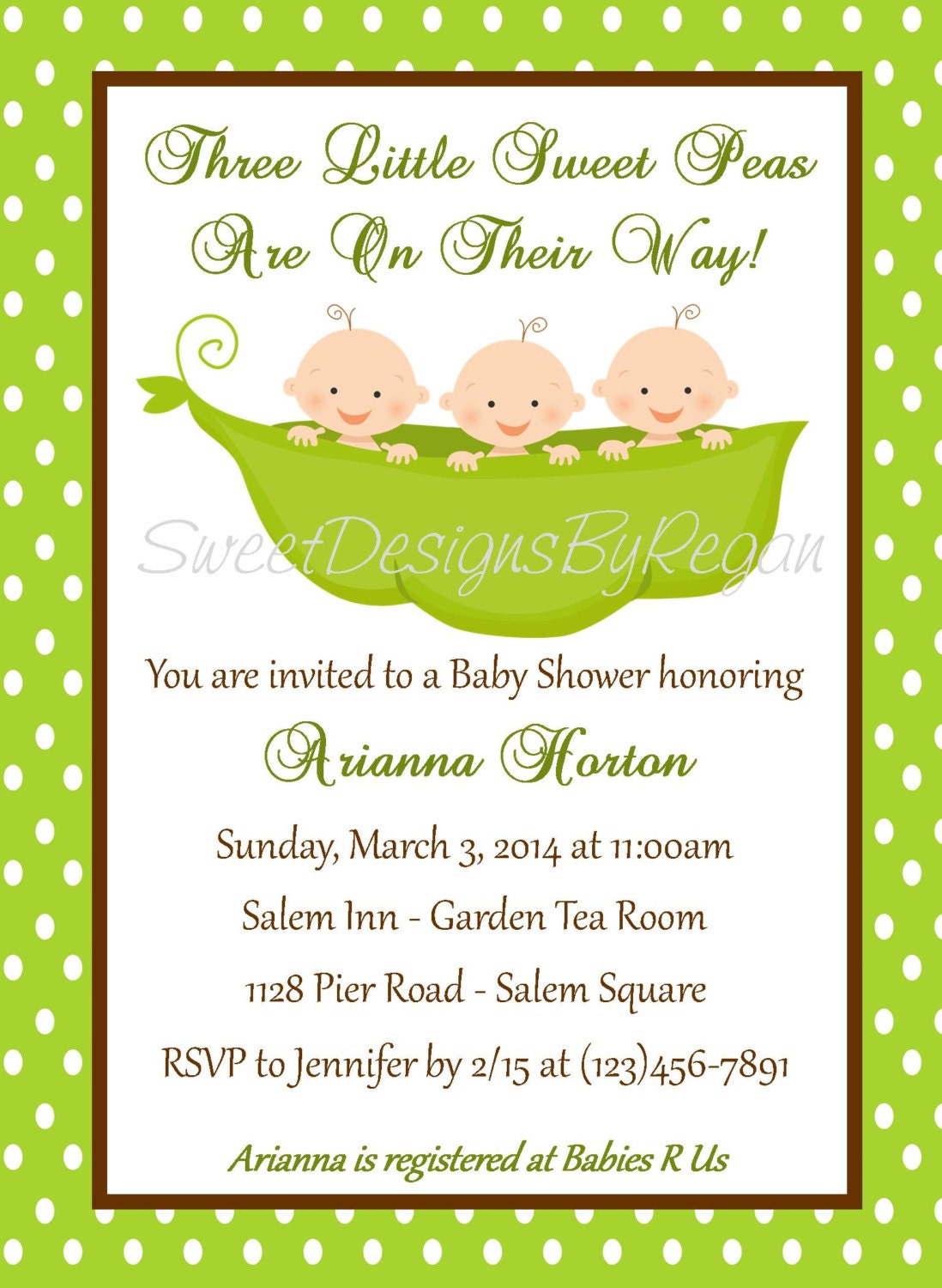 Triplet Baby Shower Invitation Digital File Triplet Etsy