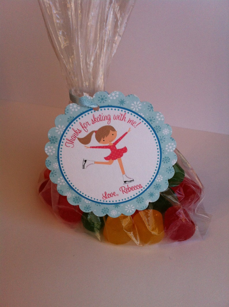 Ice Skating Party Favor Bags Ice Skating Birthday Favors Etsy