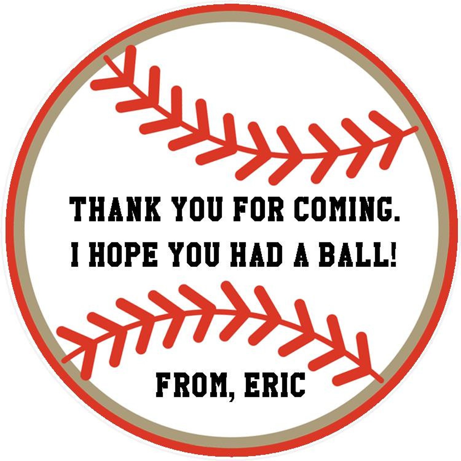 Baseball Party Favor Tags Set of 12 Baseball Birthday Etsy