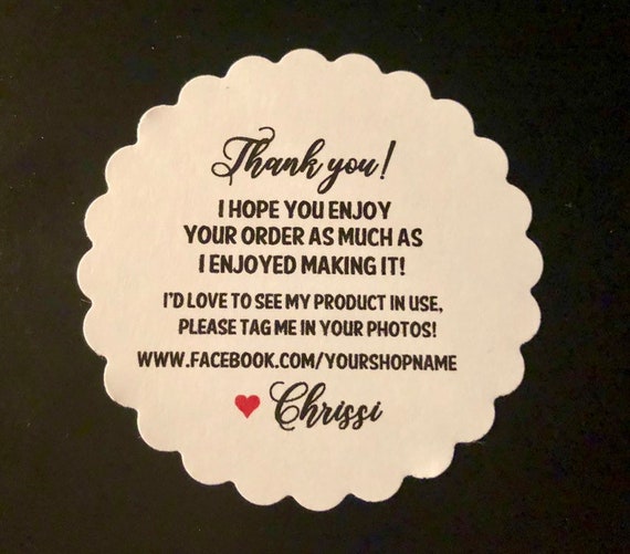 Thank you for your order tags ( 2.5" scalloped circle tags ) - Product Packaging Tags Il_570xn