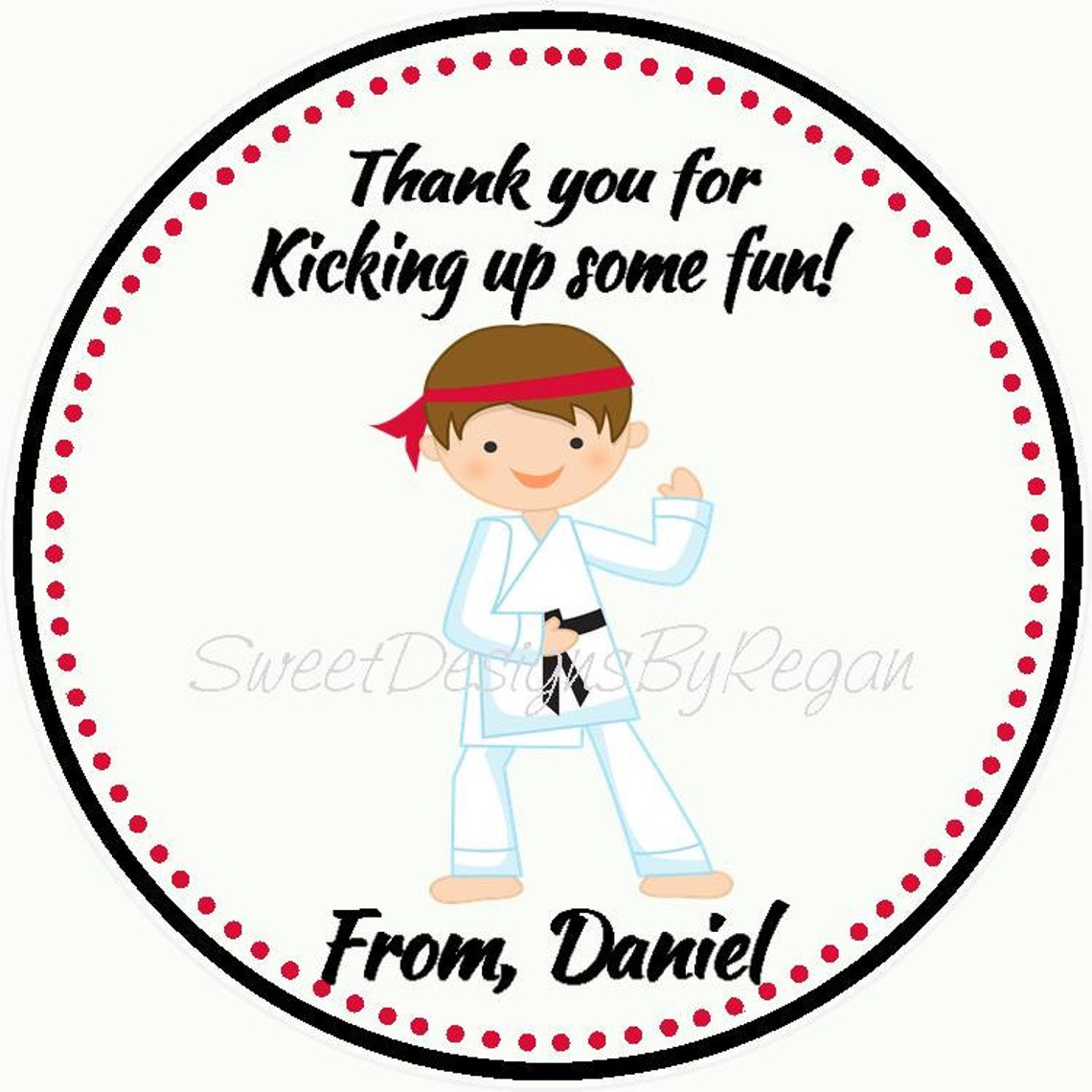 Karate Birthday Favor Tags set of 12 Karate Party Karate Etsy