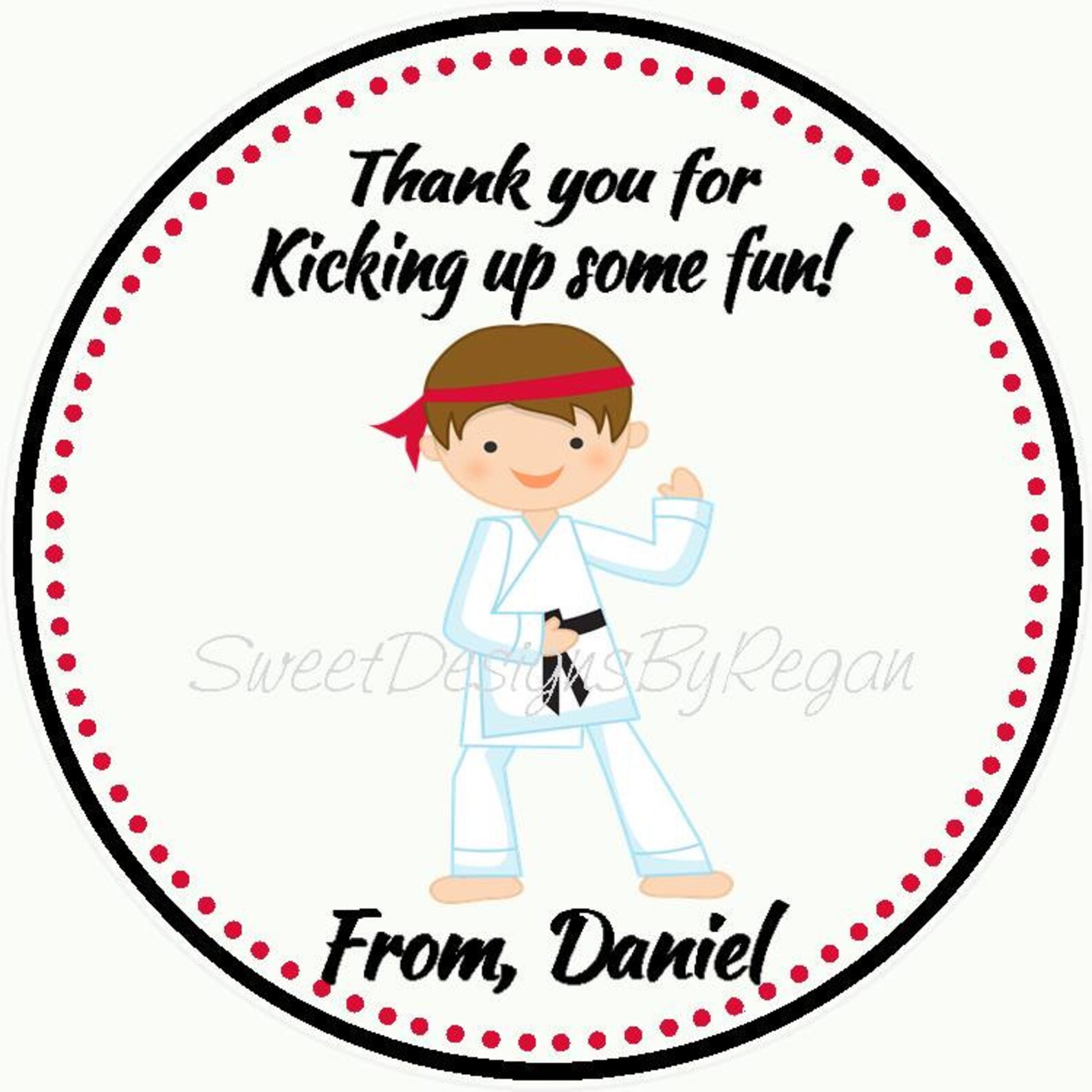 Karate Birthday Favor Tags set of 12 Karate Party Karate Etsy
