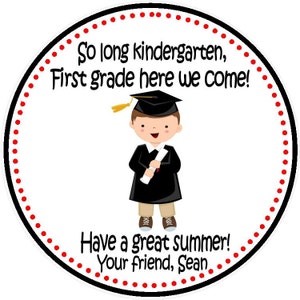 Kindergarten Graduation Favor Tags - Boys ( Set of 12 ) - Preschool Favors - Kindergarten Favors - Preschool Graduation - Graduation Kids