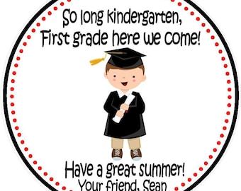 Kindergarten Graduation Tags - Boys (DIGITAL FILE) - Preschool Graduation Favors - Graduation Favors For Kids - Printable Graduation Kids