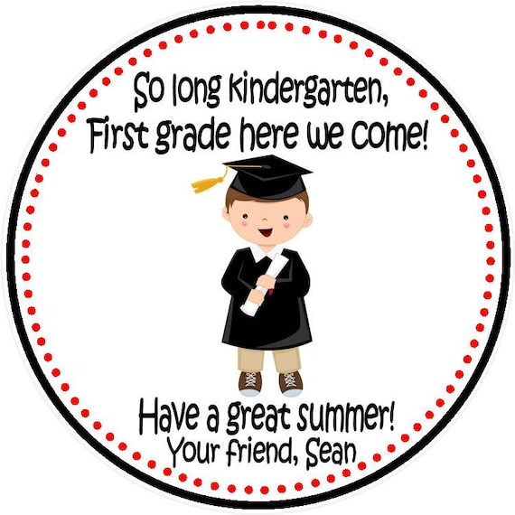 Kindergarten Graduation Favor Tags - Boys ( Set of 12 ...