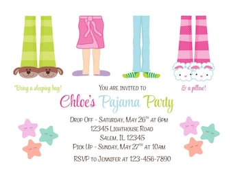 Invitación editable para fiesta de pijamas / Invitación para fiesta de pijamas / Plantilla para fiesta de pijamas / Invitación personalizada para fiesta de pijamas