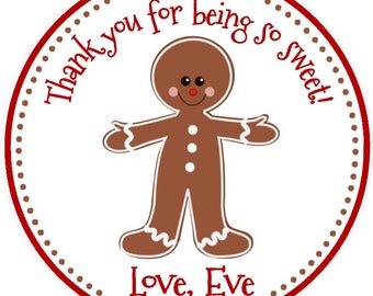 Gingerbread Favor Tag ( Ensemble de 12) / Gingerbread Birthday Favors / Gingerbread Party Favors / Gingerbread Cookie Favors