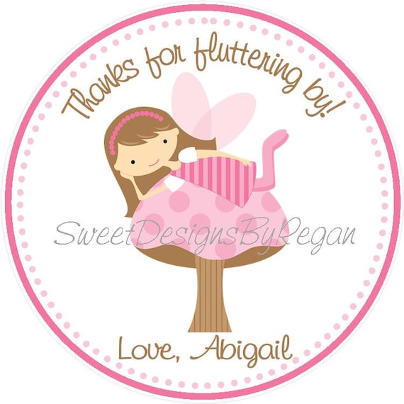 Fairy Favor Tag - Fairy Birthday Favors - Pink Fairy Birthday - Fairy Birthday Party - Fairy Party Favors ( set of 12) Il_570xn
