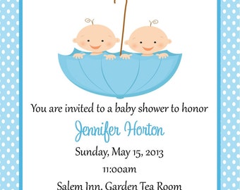 Twin Baby Shower Invitation - (Digital File) / Baby Shower Invitation For Twins / Twin Shower Invitation / Twins Baby Shower