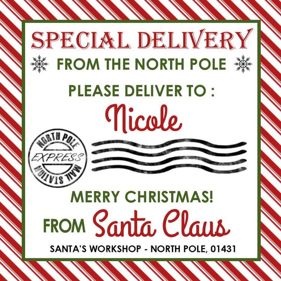 Santa Gift Tags ( Printable File - You Print ) / Tags from Santa / Christmas Gift Tags / Personalized Santa Tags / Christmas Tags/From Santa Il_570xn