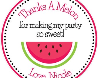 Watermelon Favor Tags ( DIGITAL FILE) You Print - Personalized Watermelon Birthday Tags - Watermelon Favors - Watermelon Party Favor Tags