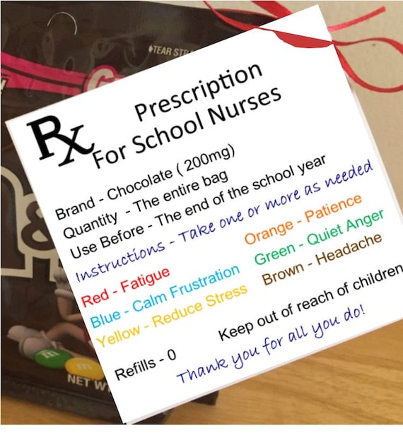 DIY - Printable File - School Nurse Appreciation Favor Tag - School Nurse Thank You - Teacher Apprecation Tags - Nurse Thank You Tag Il_570xn