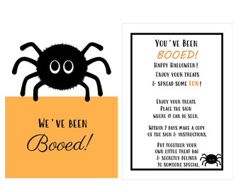 You've Been Booed - Printable Instructions, Sign and Treat Bag Tag - Halloween You've Been Booed