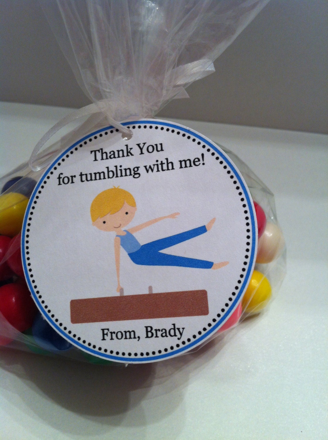 Boy Gymnastics Party Favor Bags Set of 12 Gymnastic Party Etsy