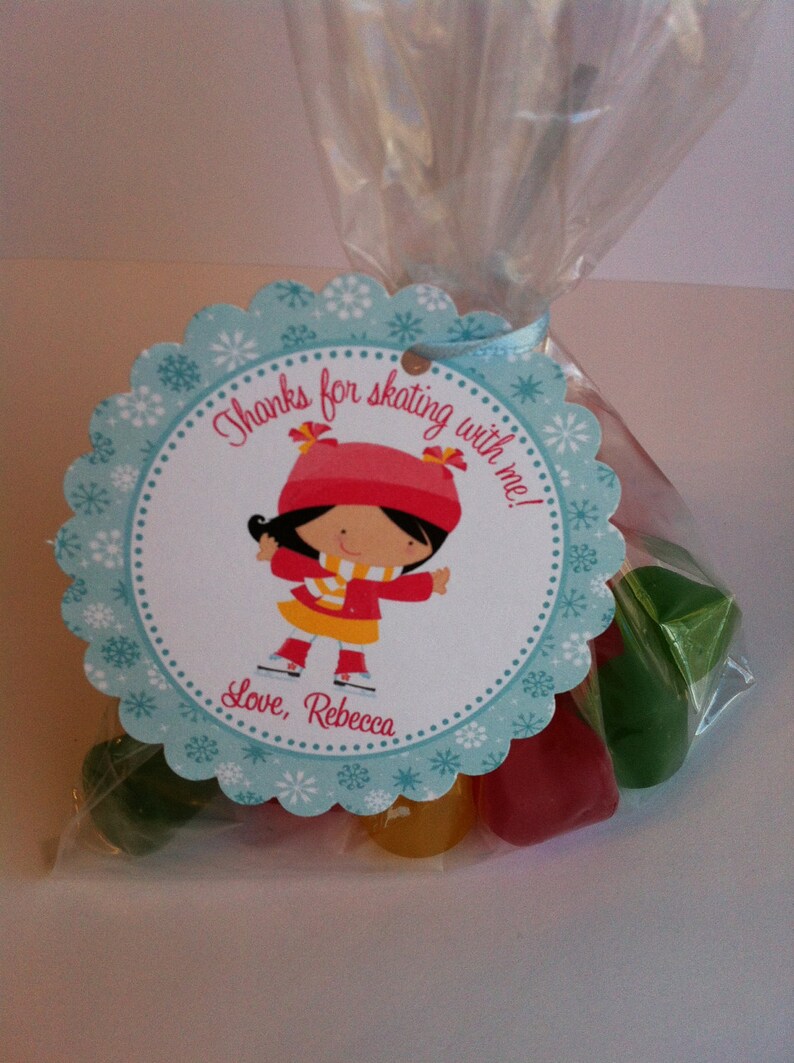 Ice Skating Party Favor Bags Set of 12 Ice Skating Etsy