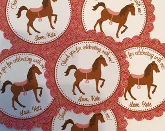 Horseback Riding Birthday Party Favor Tags ( Set of 12 ) / Horse Birthday Favors / Horse Party Favors / Horse Themed Birthday Party