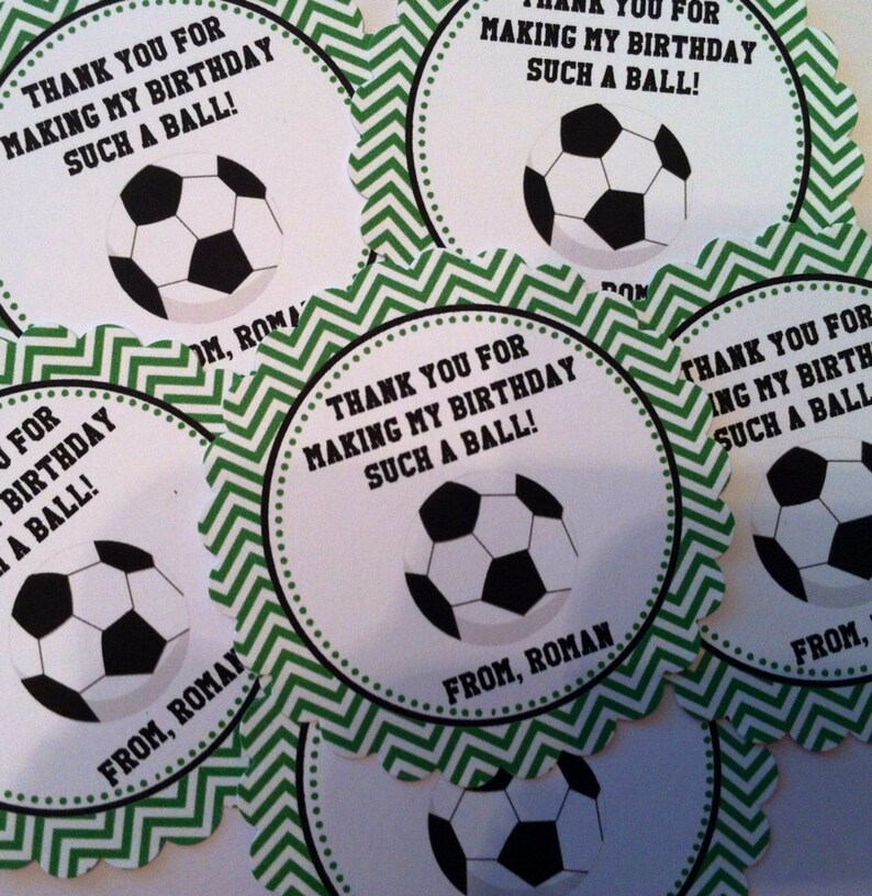 Soccer Party Favor Tags Set of 12 Soccer Themed Party Favors Soccer