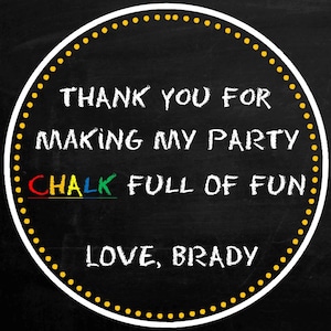 Chalk Favor Tags - DIY - Printable File -  Chalk Party Favors - Chalk Birthday Favors - Favor Tags for Chalk