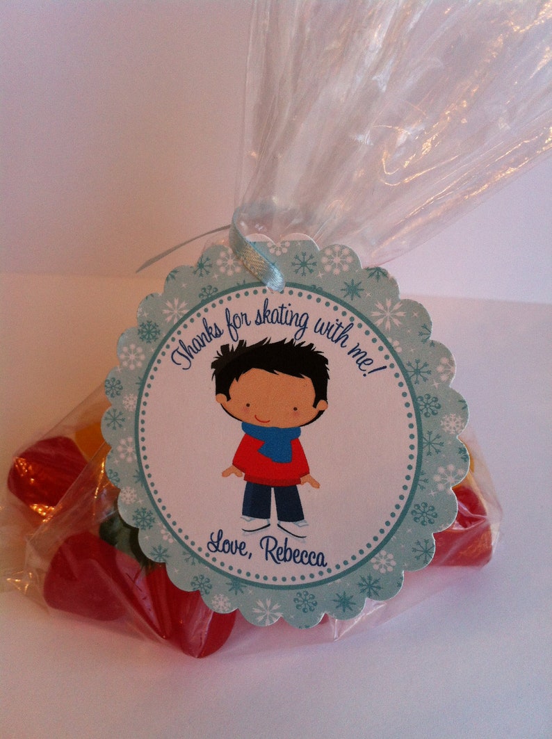 Ice Skating Party Favor Bags Set of 12 Ice Skating Etsy
