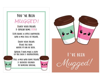 You've Been Mugged - Printable Instructions, Sign, and Treat Bag Tag - I've Been Mugged