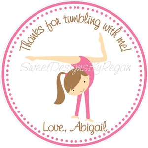 Gymnastics Party Favor Tags - Printable File ( (DIY) - Gymnastics Birthday Party Favors - Printable Gymnastics Favor