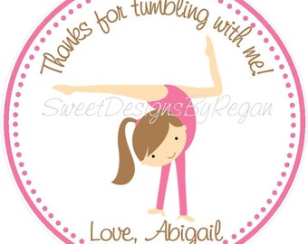Gymnastics Party Favor Tags ( Set of 12 ) - Gymnastics Birthday Favors - Gymnastics Favors - Favor Tags for Gymnastics Party