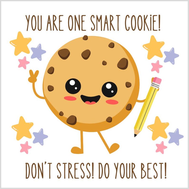 One Smart Cookie Test Tag, Testing Day Printable, Good Luck Tag, Test ...