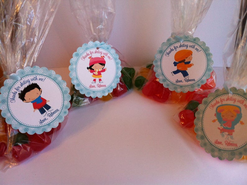 Ice Skating Party Favor Bags Set of 12 Ice Skating Etsy
