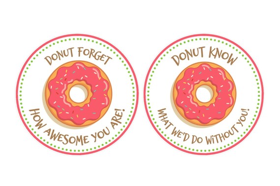 Donut Favor Tags ( Printable File - You Print) - Donut Gift Tags - Donut Printable Tag - Donut Thank You Tag Il_570xn